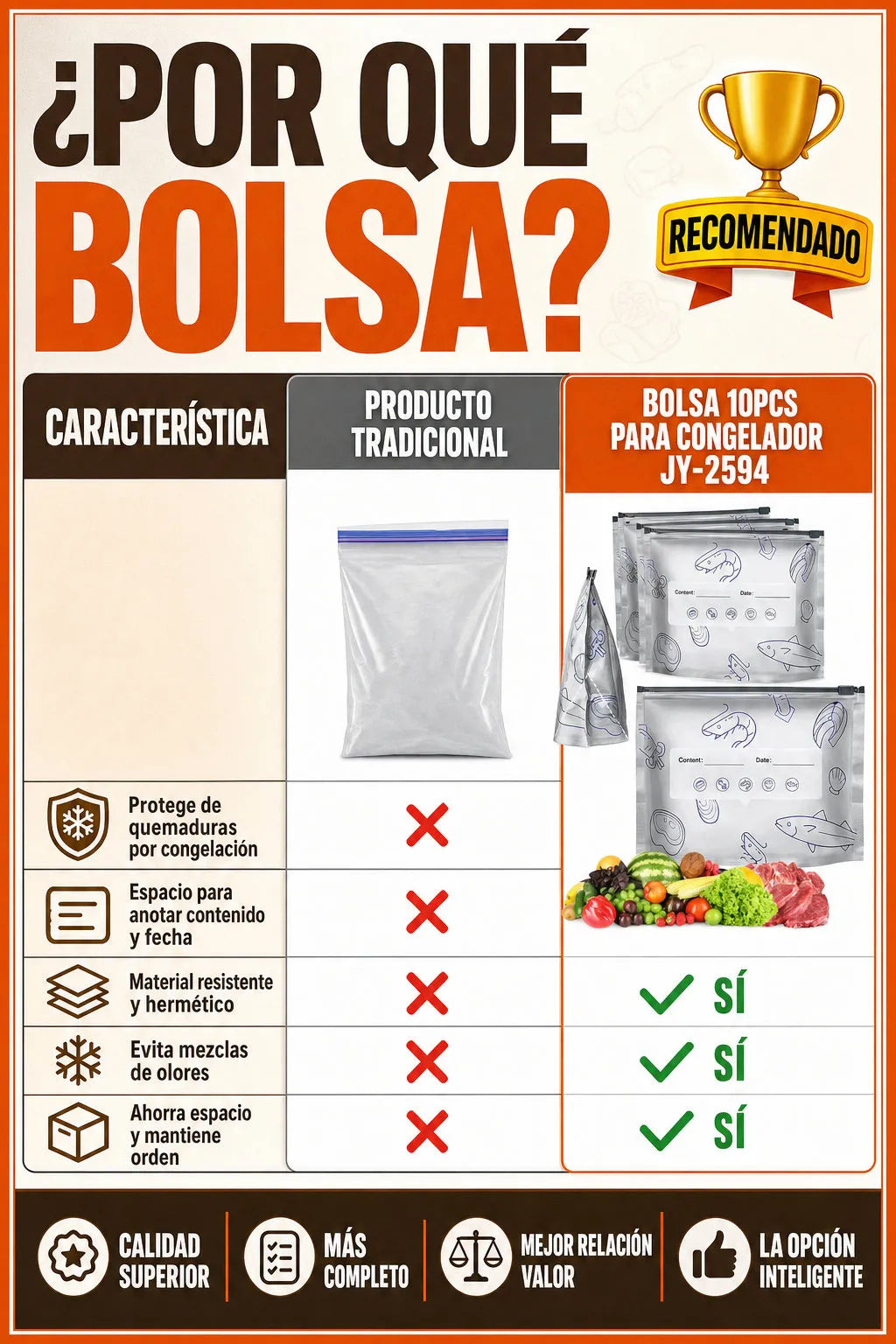 Bolsas para congelador JY-2594