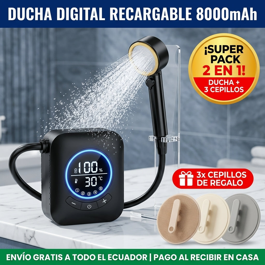 PACK DUCHA JY-2643 + CEPILLO SILICONA 8621